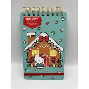 2024 Hello Kitty Christmas Top Spiral Notebook Gingerbread Candy With Elastic